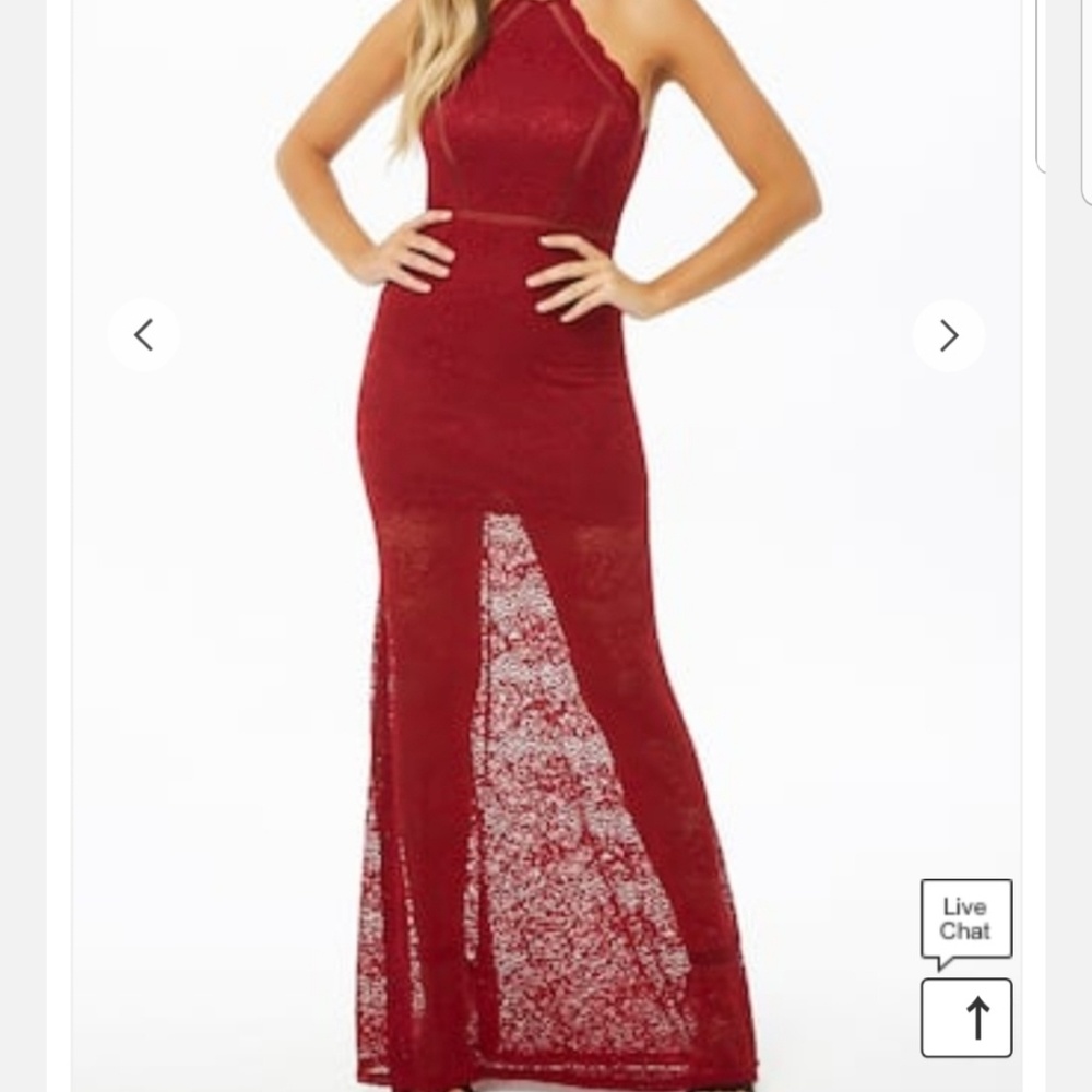 Lace Halter Maxi Dress